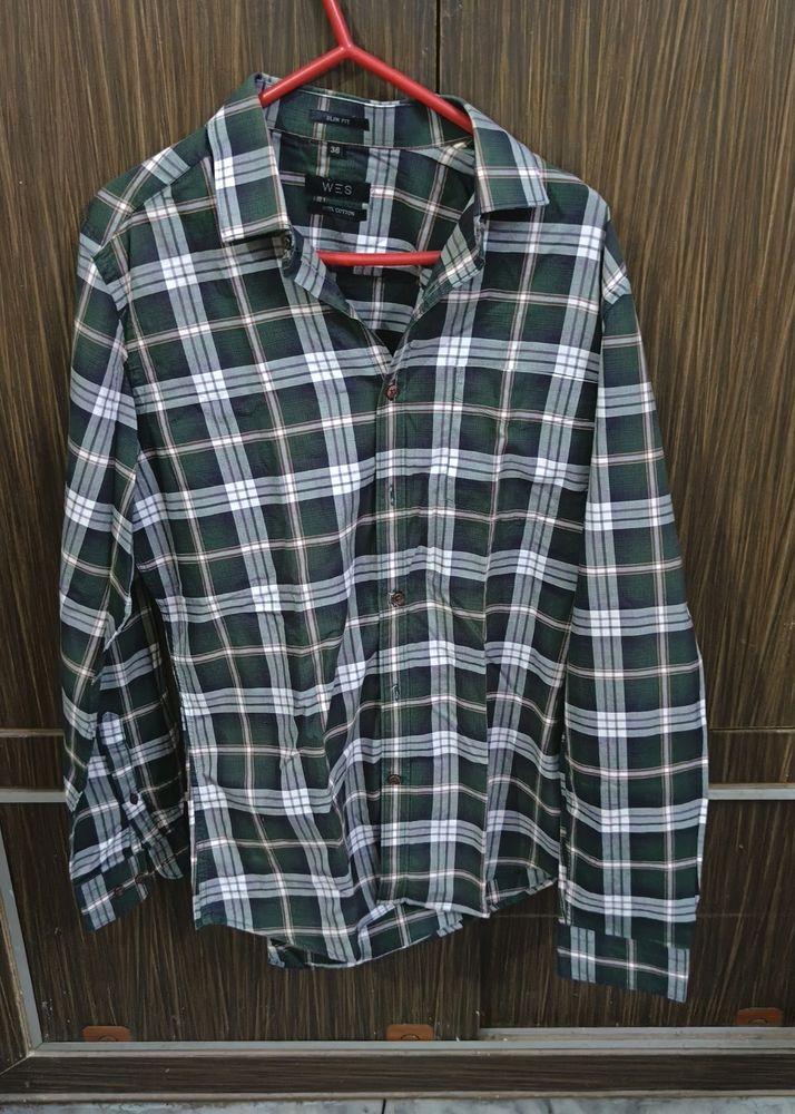 Westside Olive Green Slim Fit Shirt