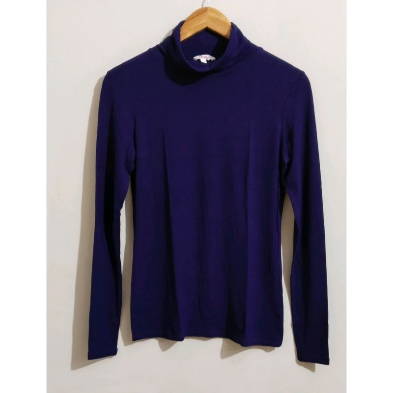 Navy Blue Turtle Neck Top