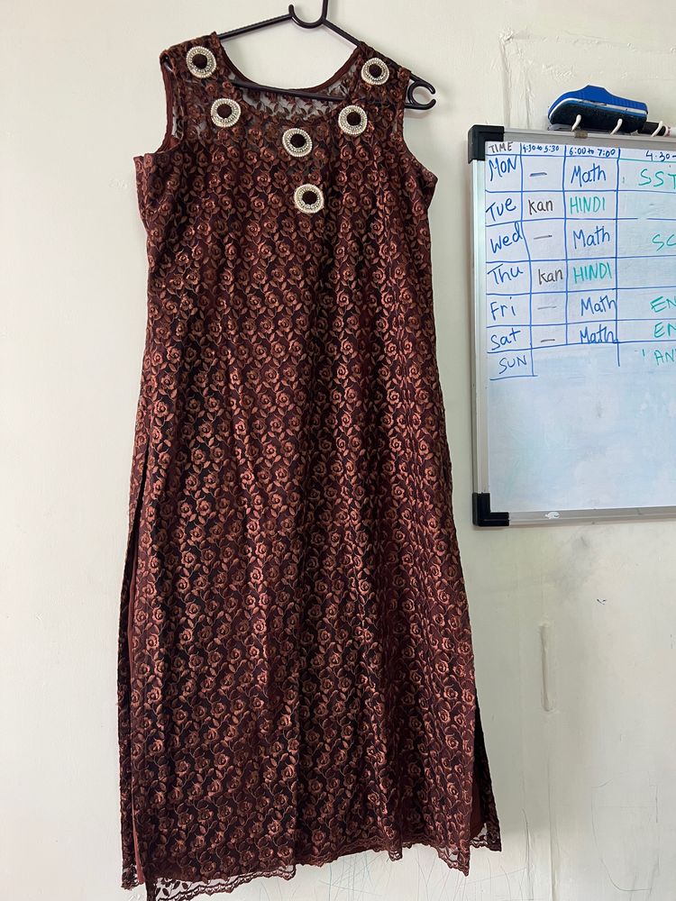 Dubai Net Kurti With Nice Neck