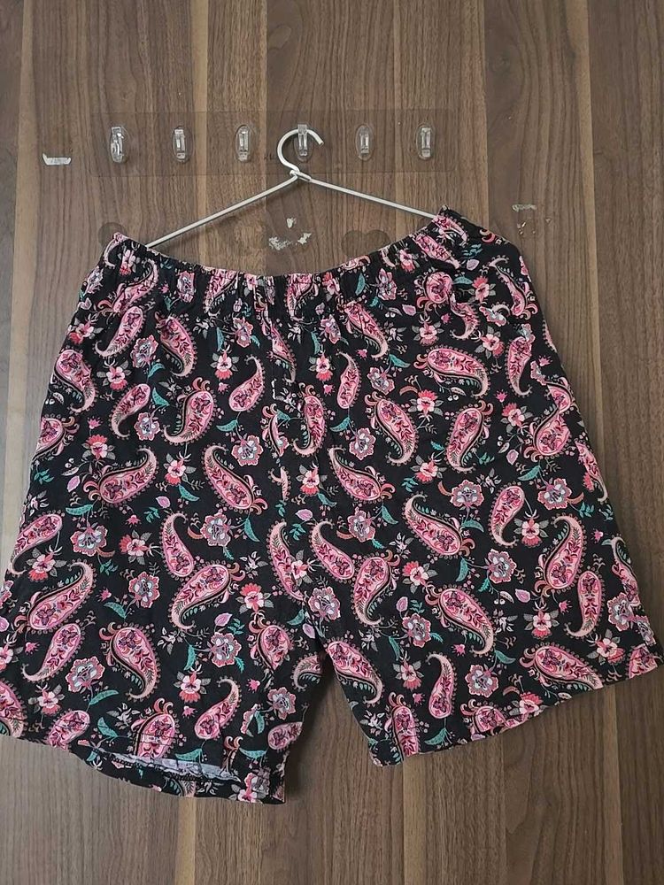 Cute Printed Black Shorts