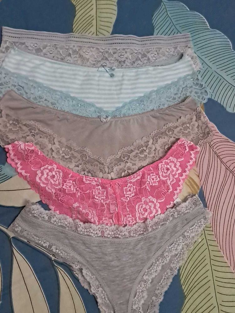 Lace Trim Panties - 5 Pack in imported fabric