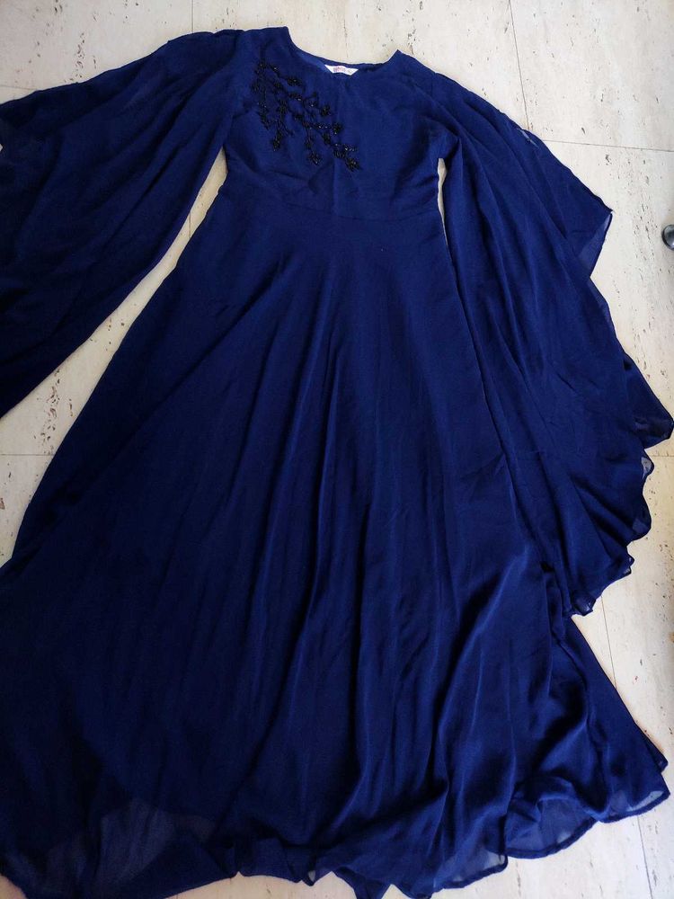 Flowing Navy Maxi Dress