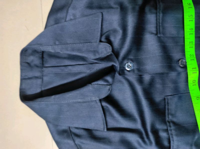 Dark Blue Safari Suit Pre Stitched