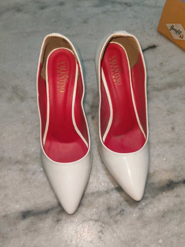 white Valentino heels