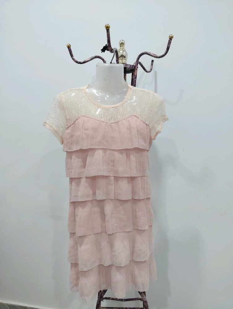 Pink Layered Shift Mini Dress