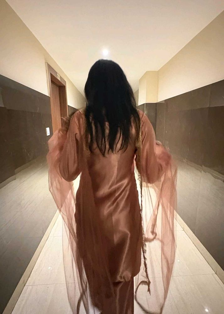 Peach Farshi Salwar Suit