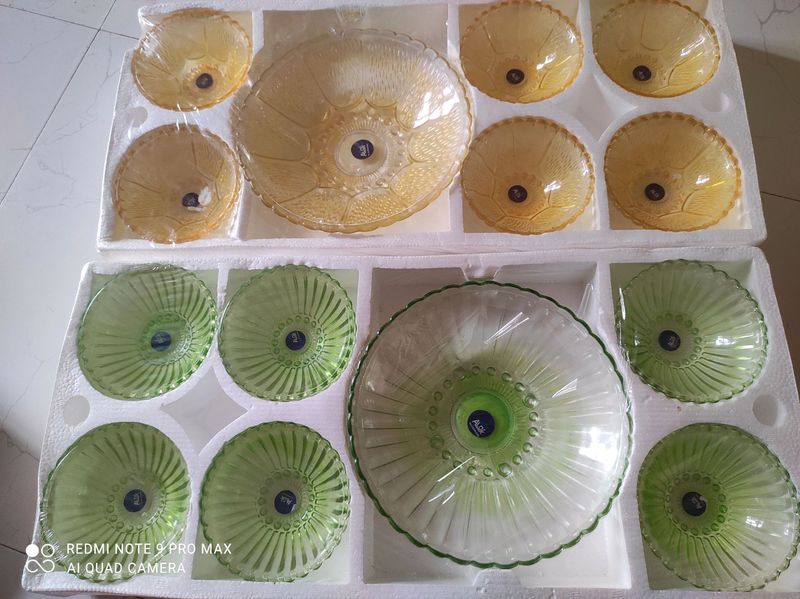 Glass bowl set 6+1