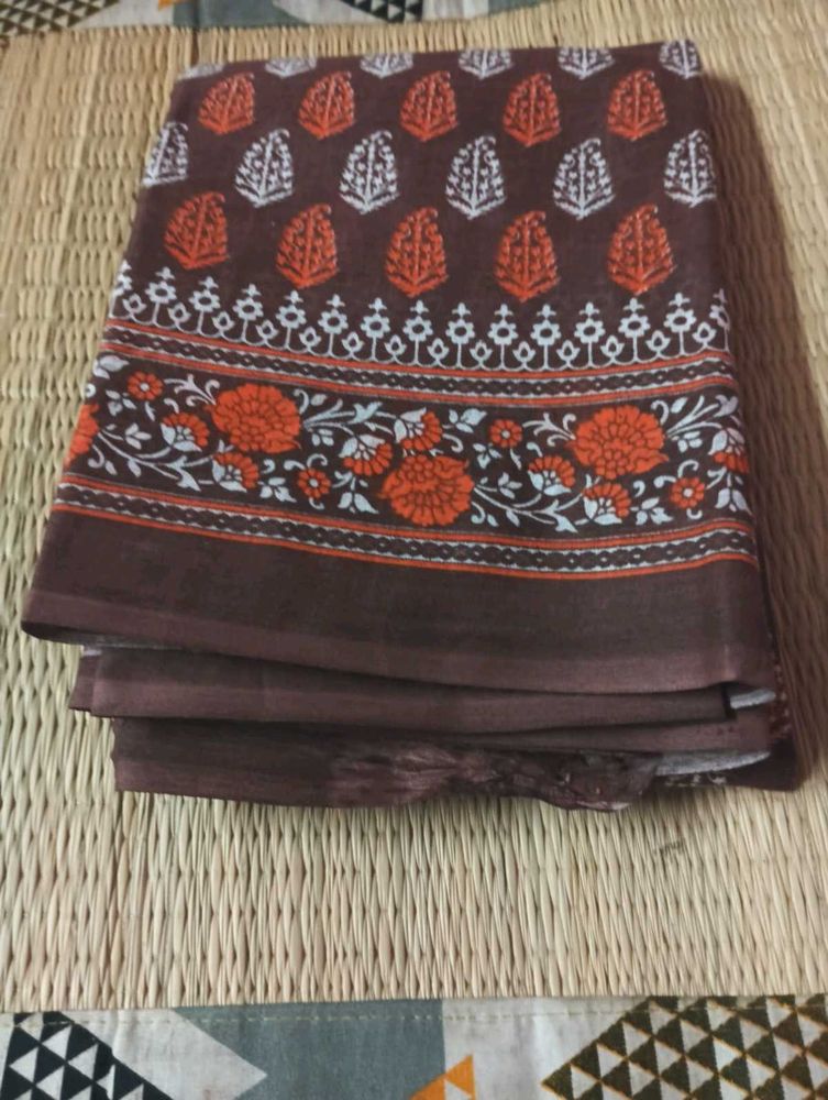 New Cotton saree Without Blouse