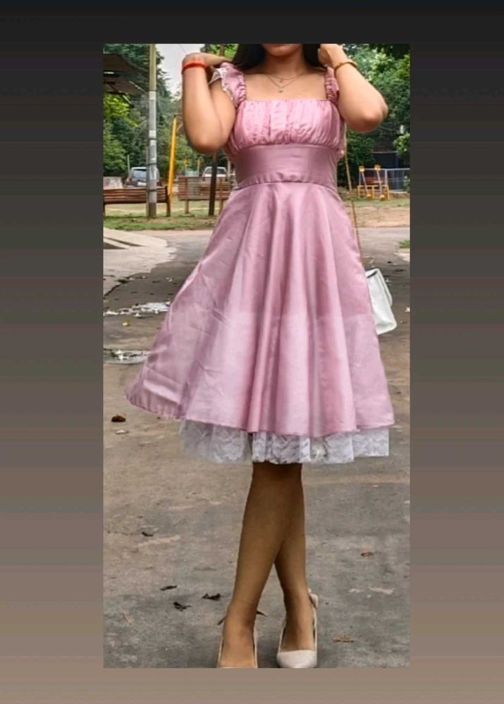 Pink Fit &amp; Flare Mini Dress