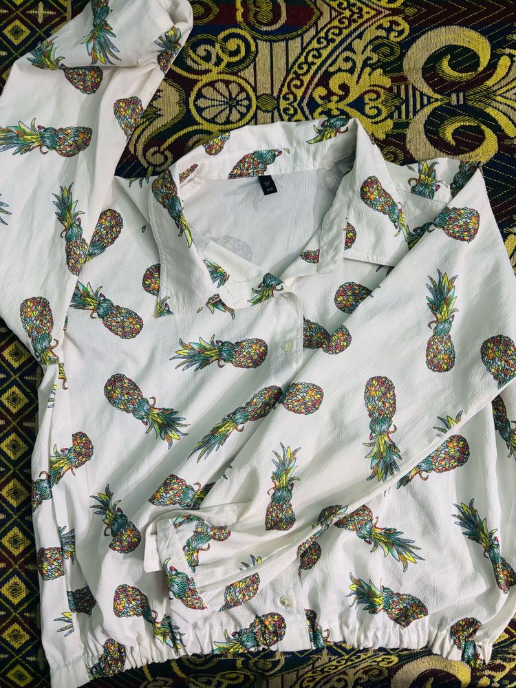 Pineapple Print Crop Top