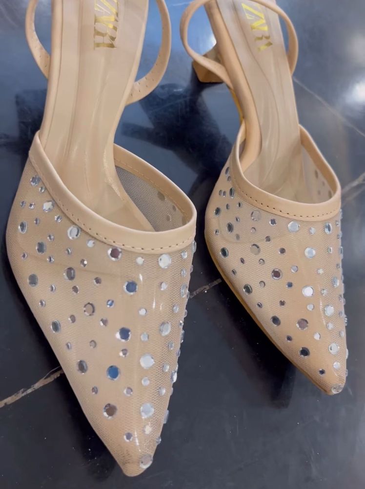 Zara Rhinestone Heels