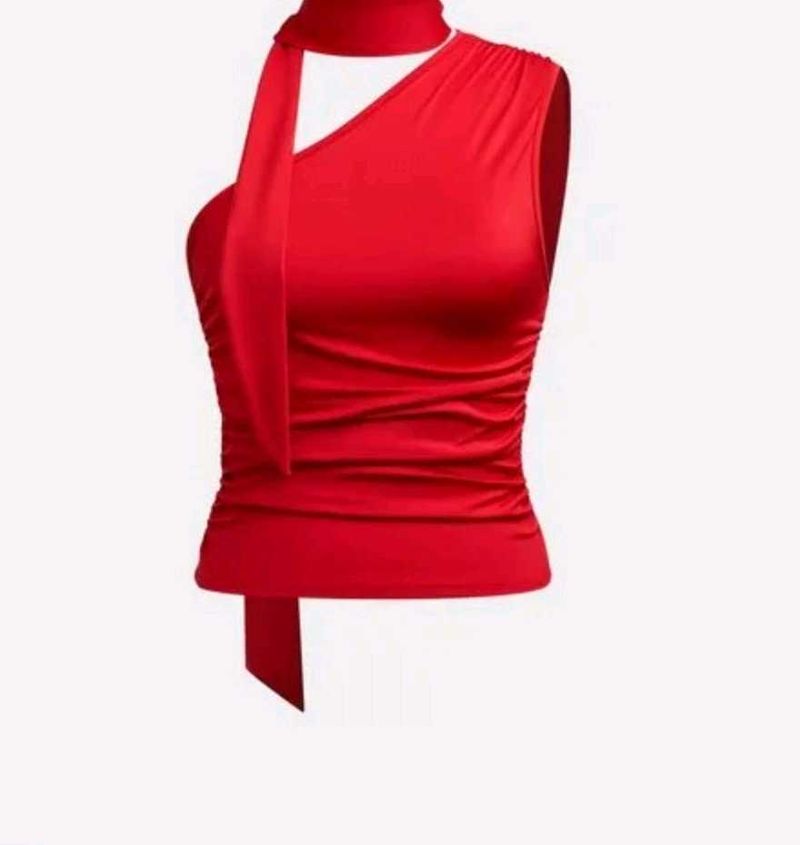 Red One-Shoulder Top