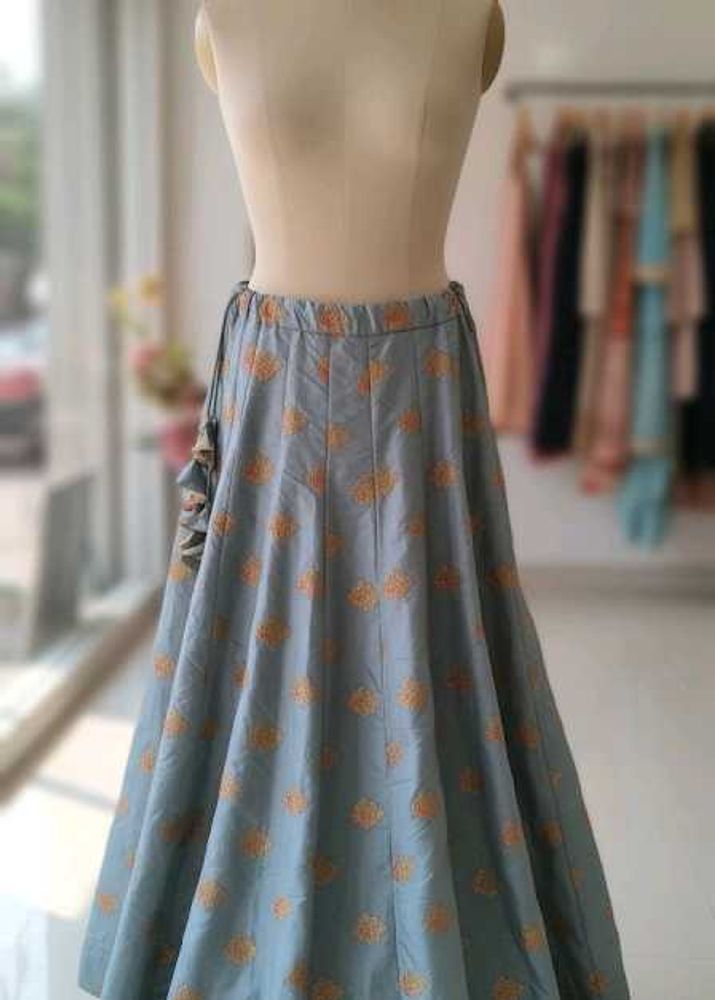 Embroidered Blue Skirt