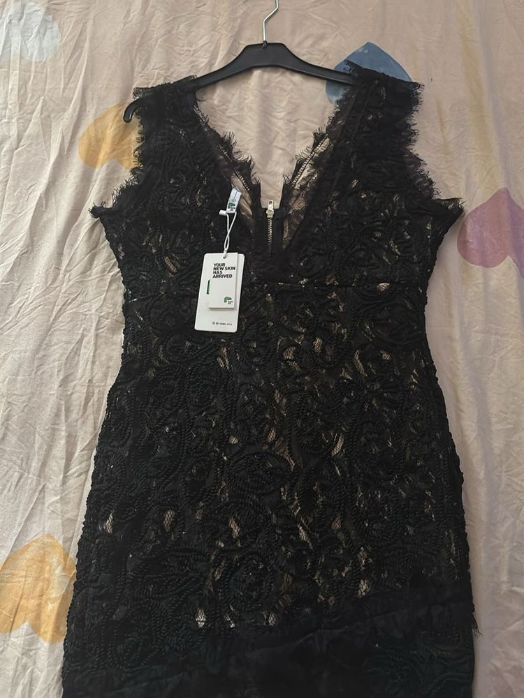 Black Lace Mini Dress
