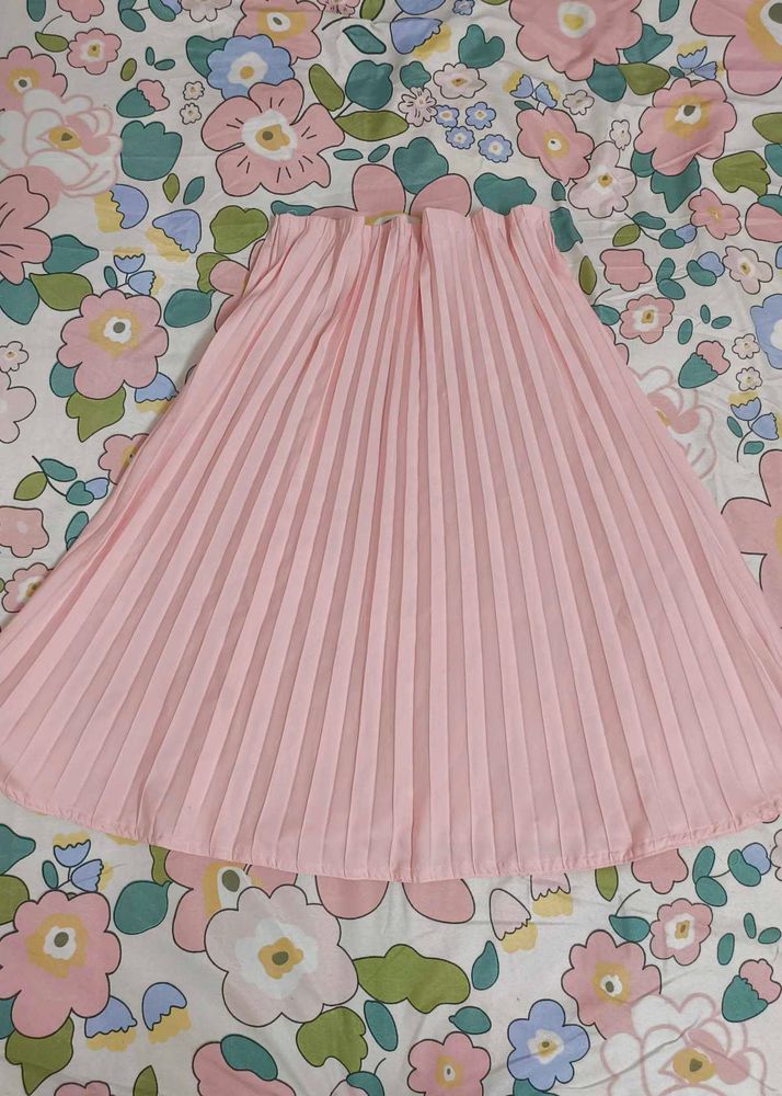 Pink Pleated Skirt