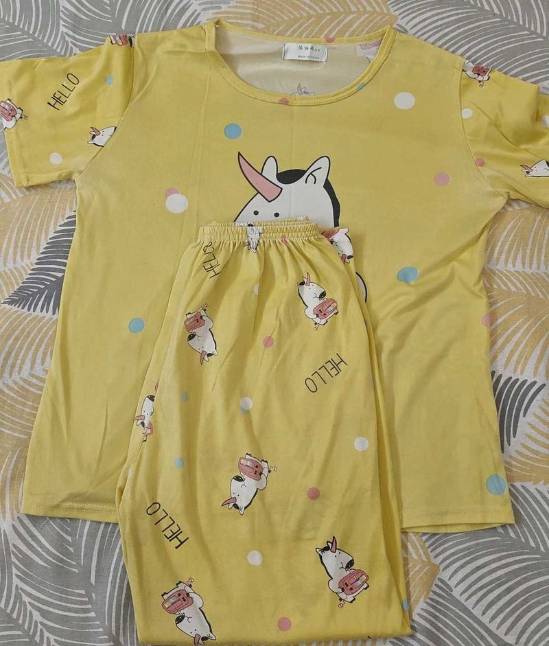 Yellow Unicorn Pajama Set