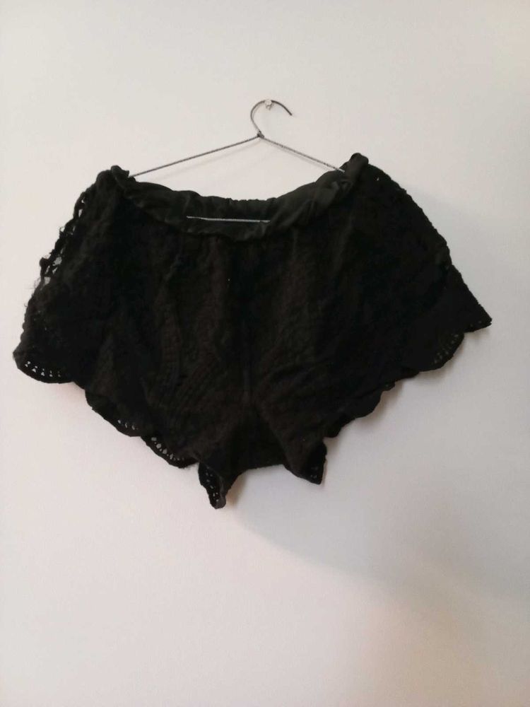 Black Crochet Shorts
