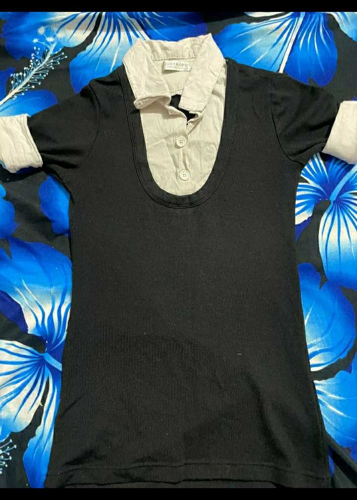 Black &amp; White Fitted Top