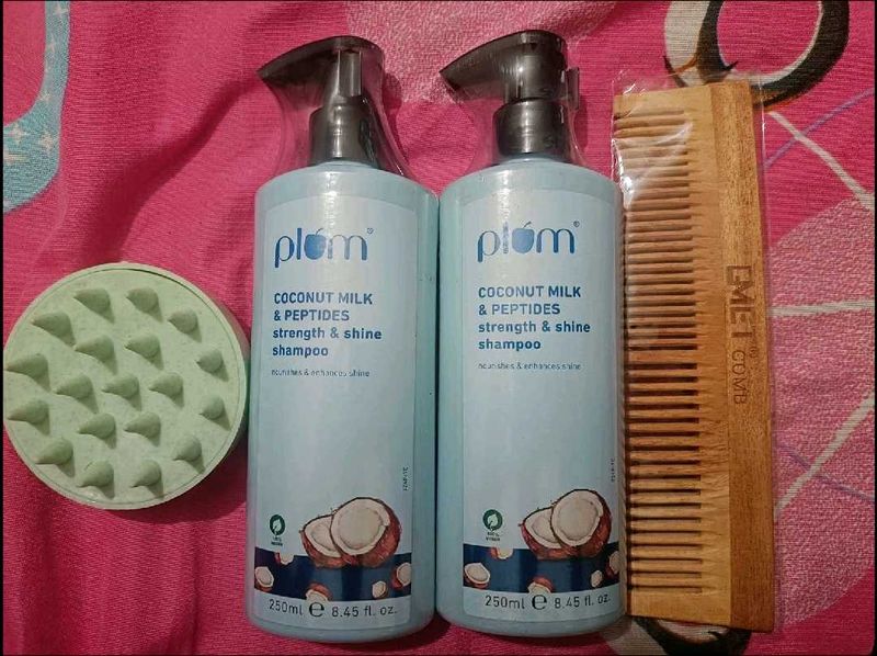 Pack Of 4, Shampoo, Neem Comb , Scalp Massager