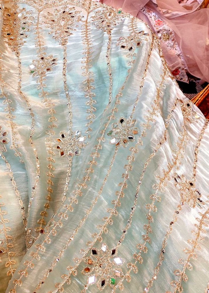 Light Sea Green New Lengha For Wedding Occasion 🎉
