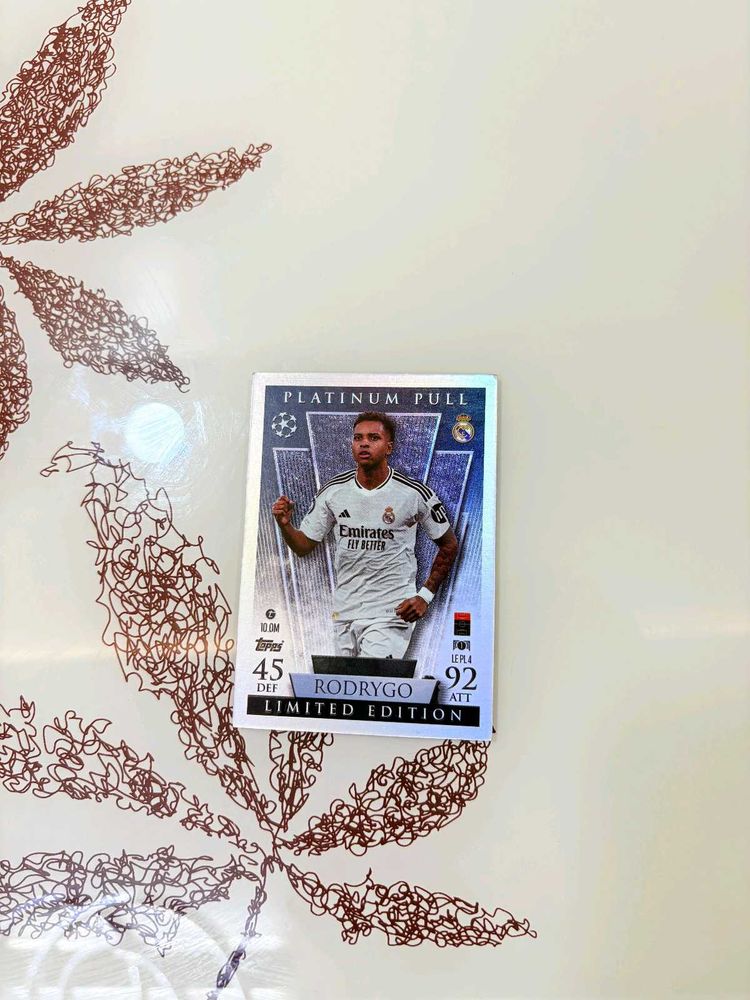 Rodrygo Platinum Pull Limited Edition Trading Card