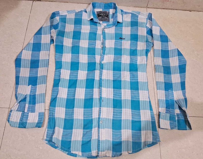 Blue &amp; White Checkered Shirt