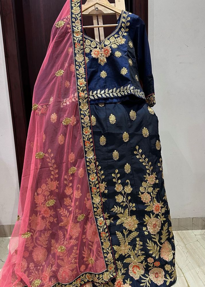 Embroidered Blue Lehenga Choli