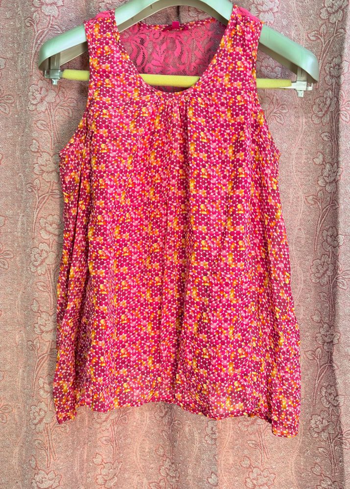 Pink Floral Tank Top