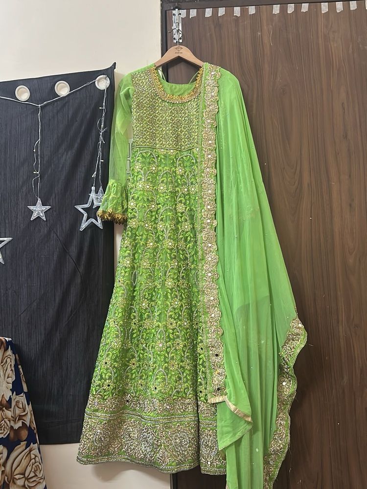 Elegant Green Anarkali Suit