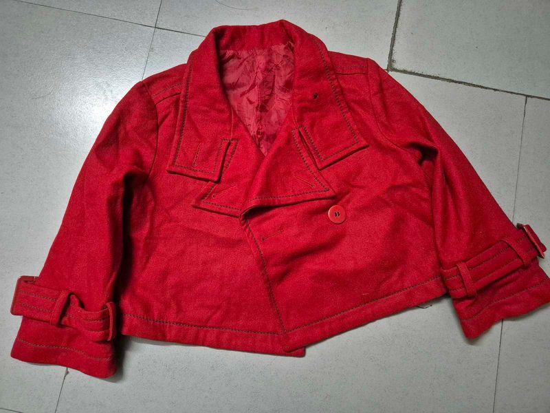Red Cropped Jacket