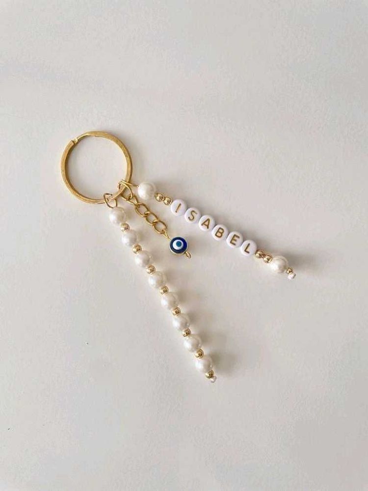 Personalized Name Keychain - Evil Eye Charm