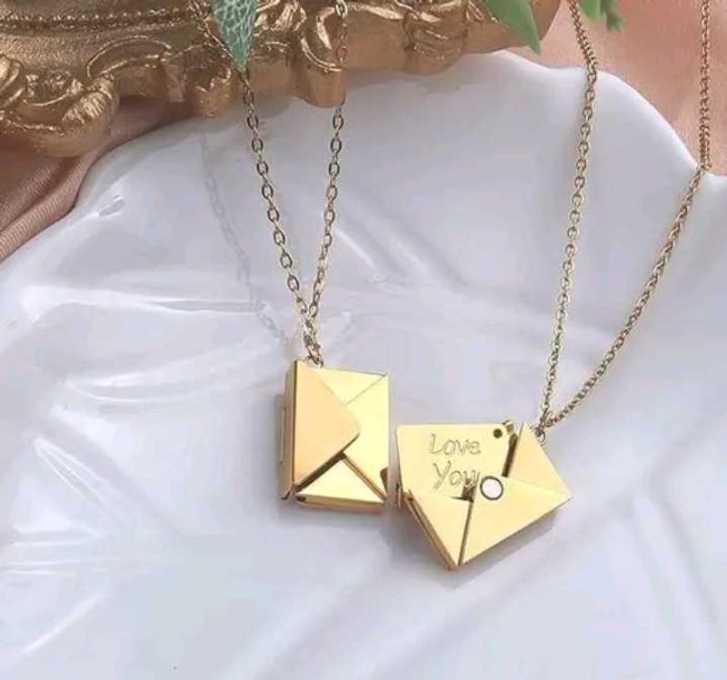 Envelope Locket Necklace Set