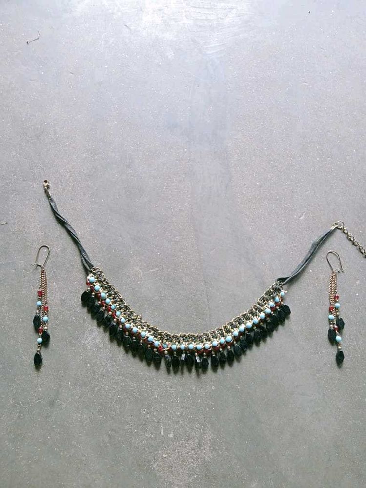 Beaded Necklace &amp; Earring Set