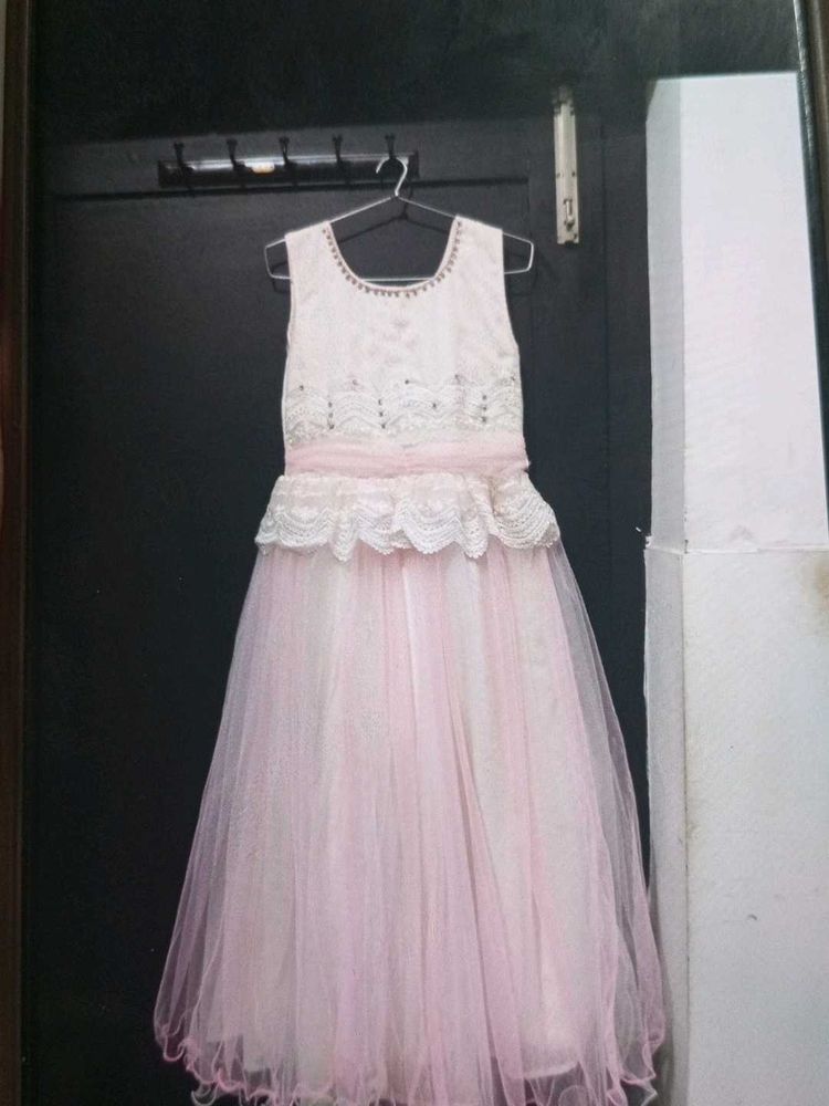 Pink Lace Tulle Party Dress