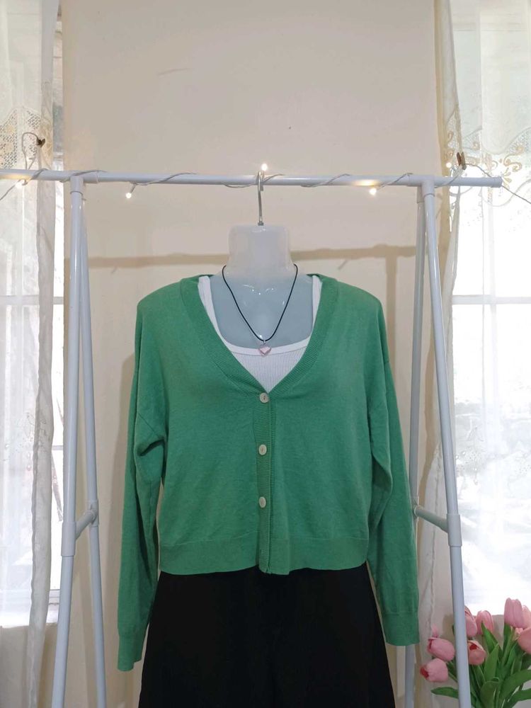 MANG0 brand Green Knitted Cardigan