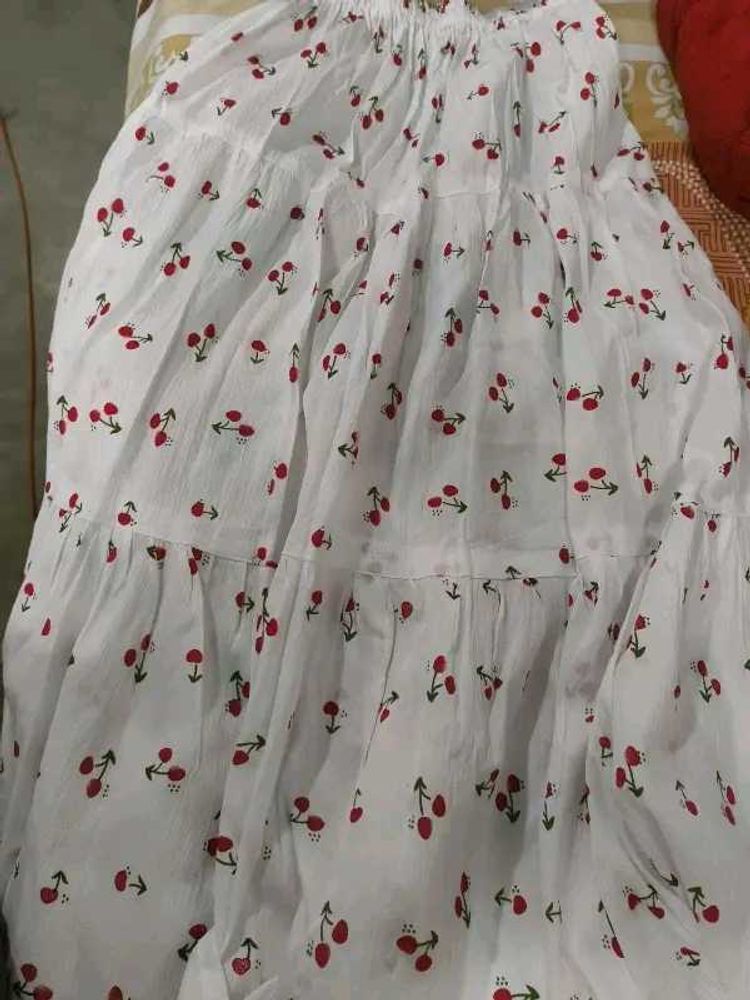 White Asthetic  Skirt