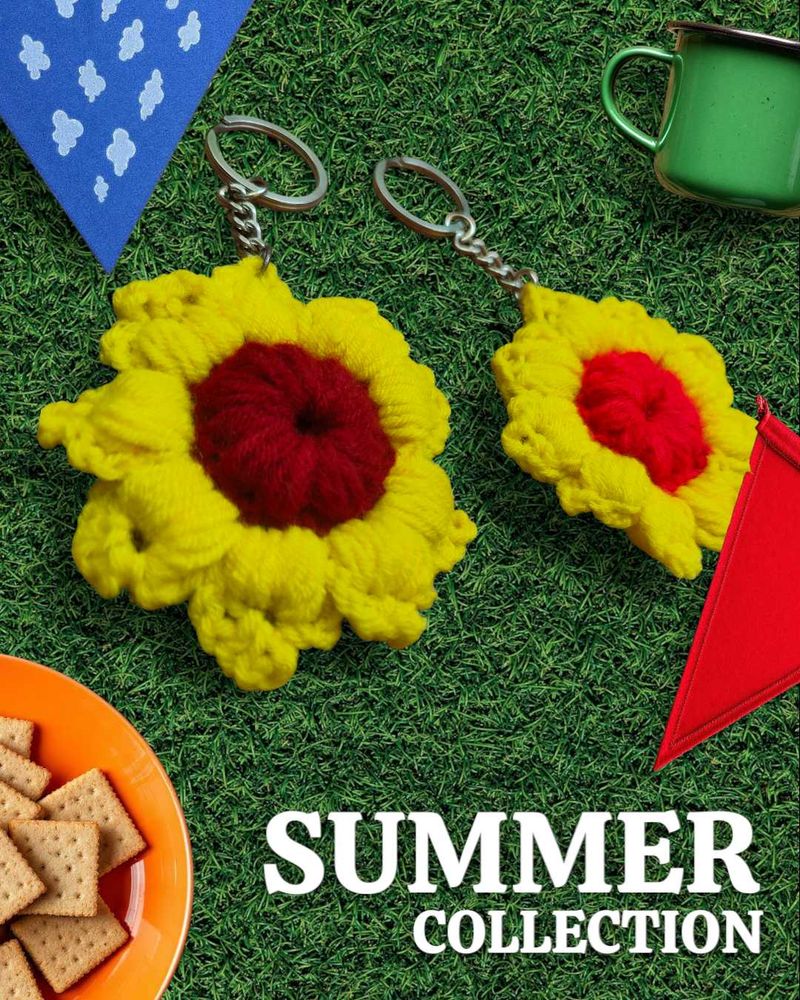 Crochet Sunflower Keychains