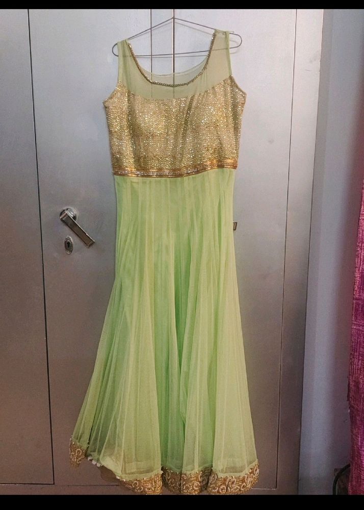 Olive Green Net Gown