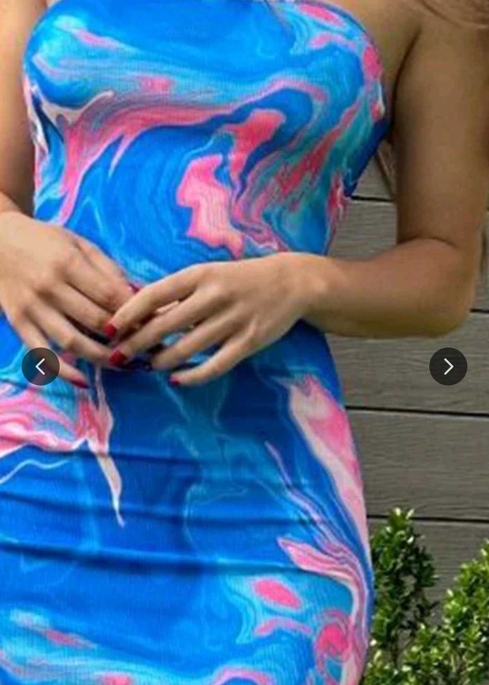 Trendy Marble Print Bodycon Dress