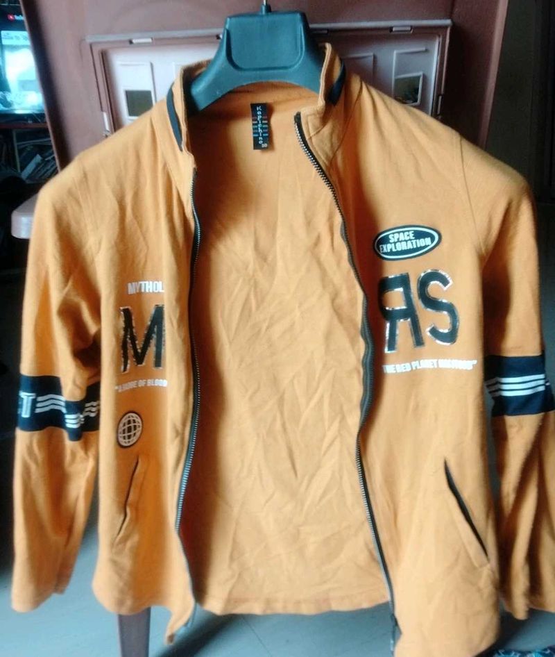 Graphic Print Zip-Up Jacket