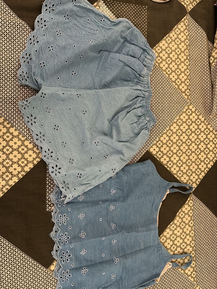 Girls&#39; Denim Tank &amp; Shorts Set