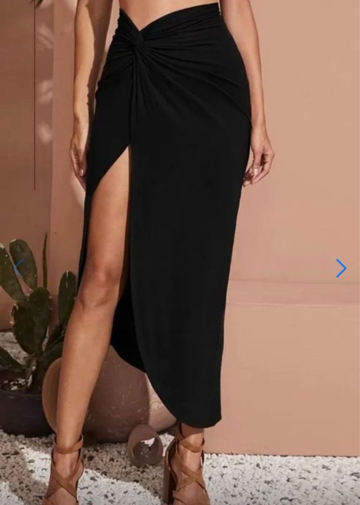 Black Slit Skirt