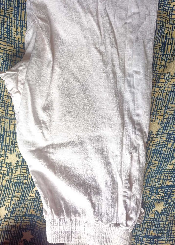 White Cotton Joggers