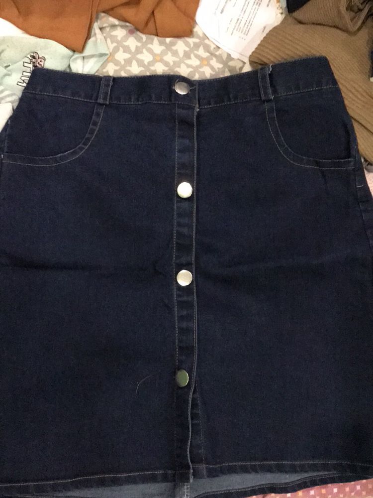 Button Front Skirt