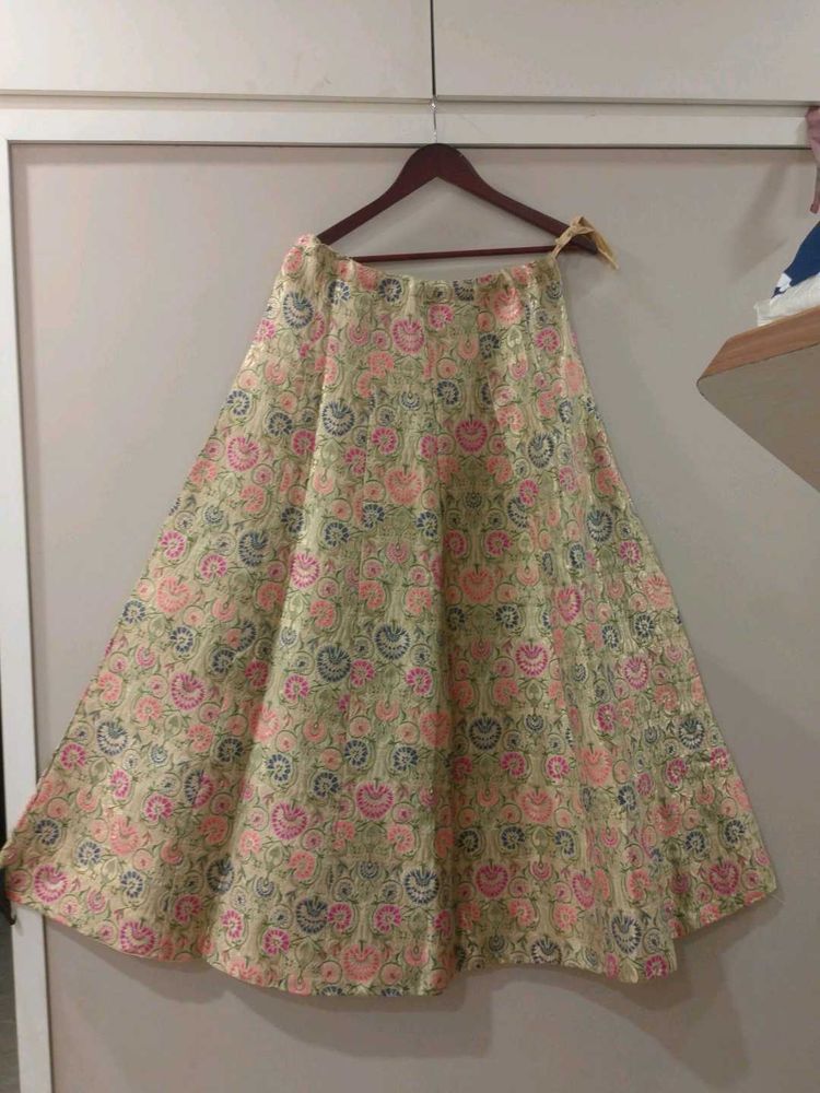 Floral Print Lehenga Skirt