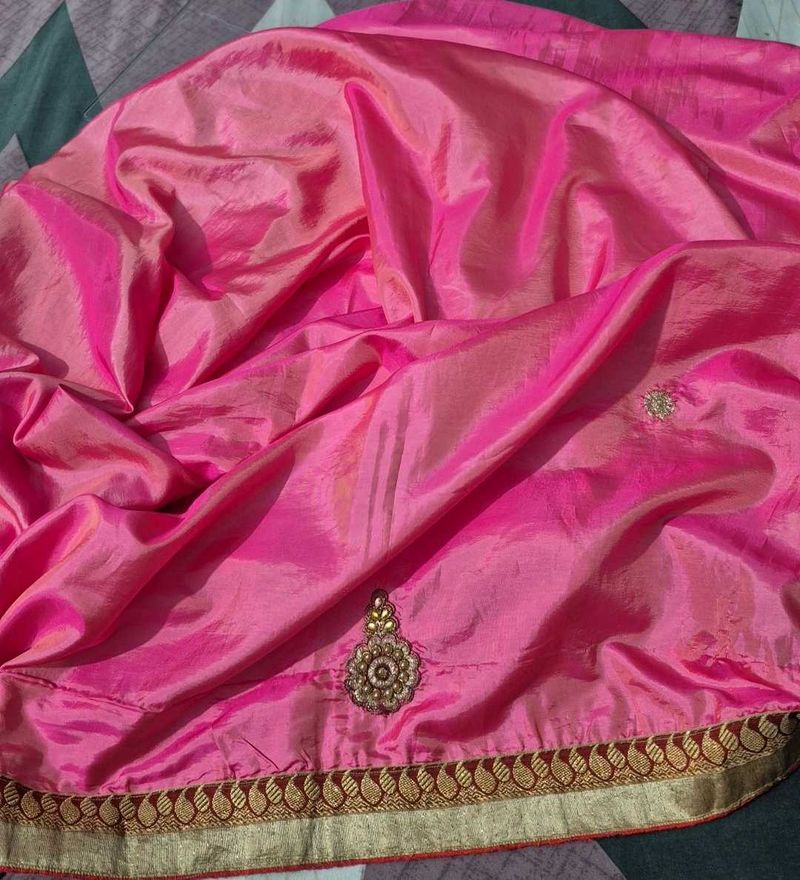Pink Embellished Saree
