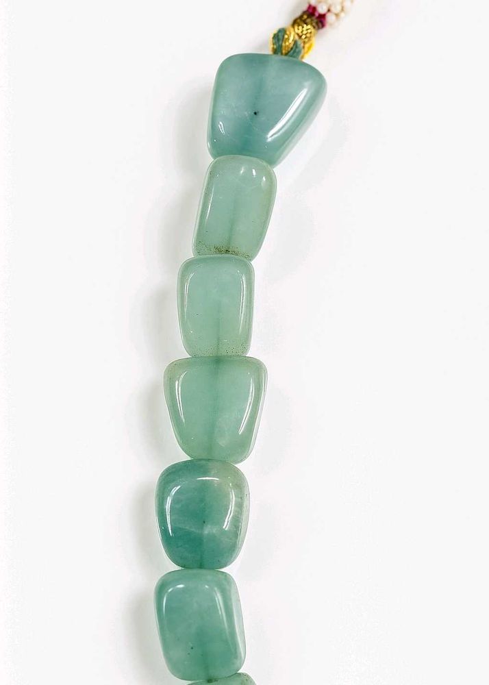 Aqua Jade precious Stone handmade Necklace