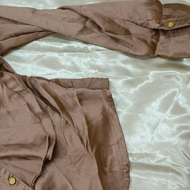 Brown Button-Down Shirt