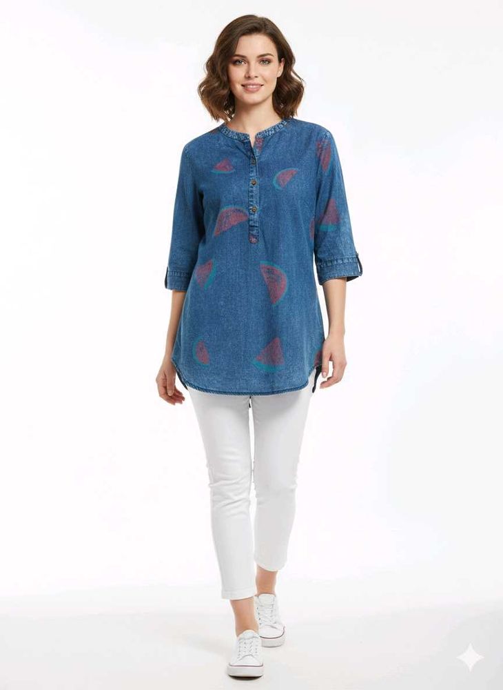 Denim  colour Tunic Top