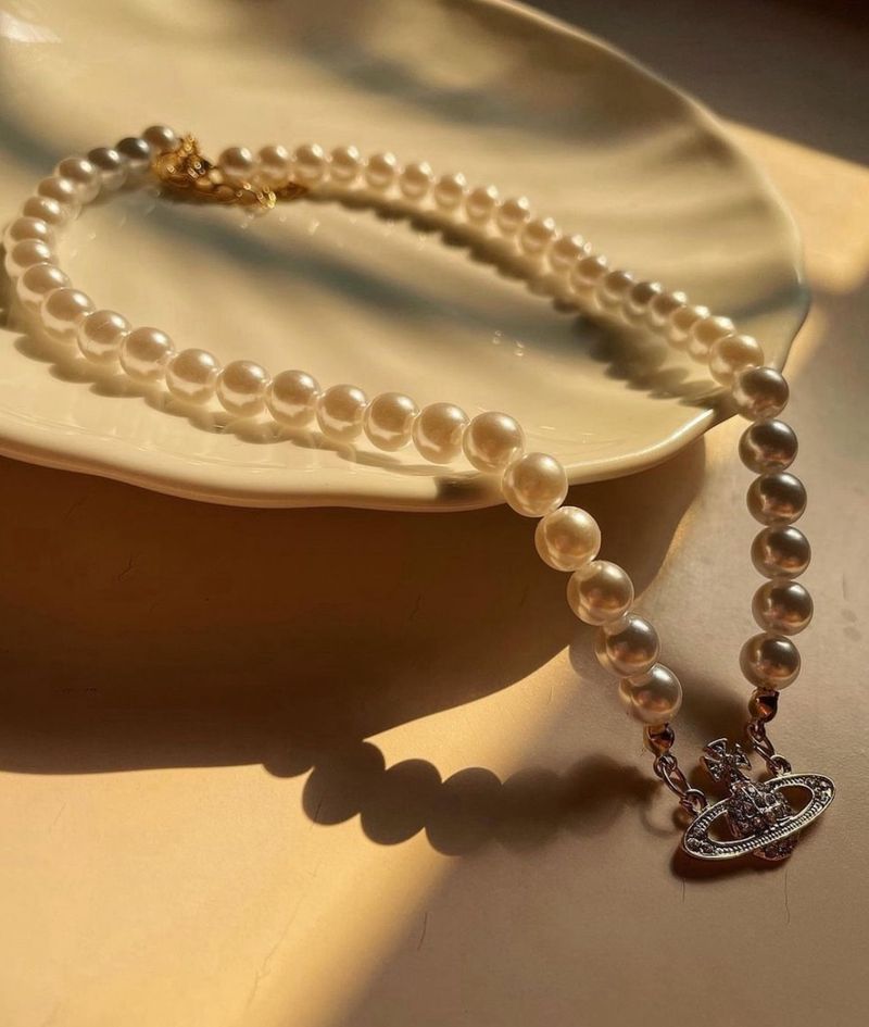 Vivienne Westwood Necklace Aesthetic Saturn Pearl